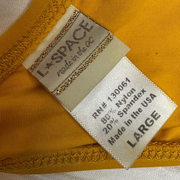 L*Space Fringed Triangle Bikini Top Yellow Women's Size Large - Picture 4 of 8